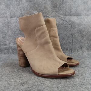 Caslon Shoes Womens 8 Sandal Bootie Stacked Heel Fashion Leather Ankle Strap Tan